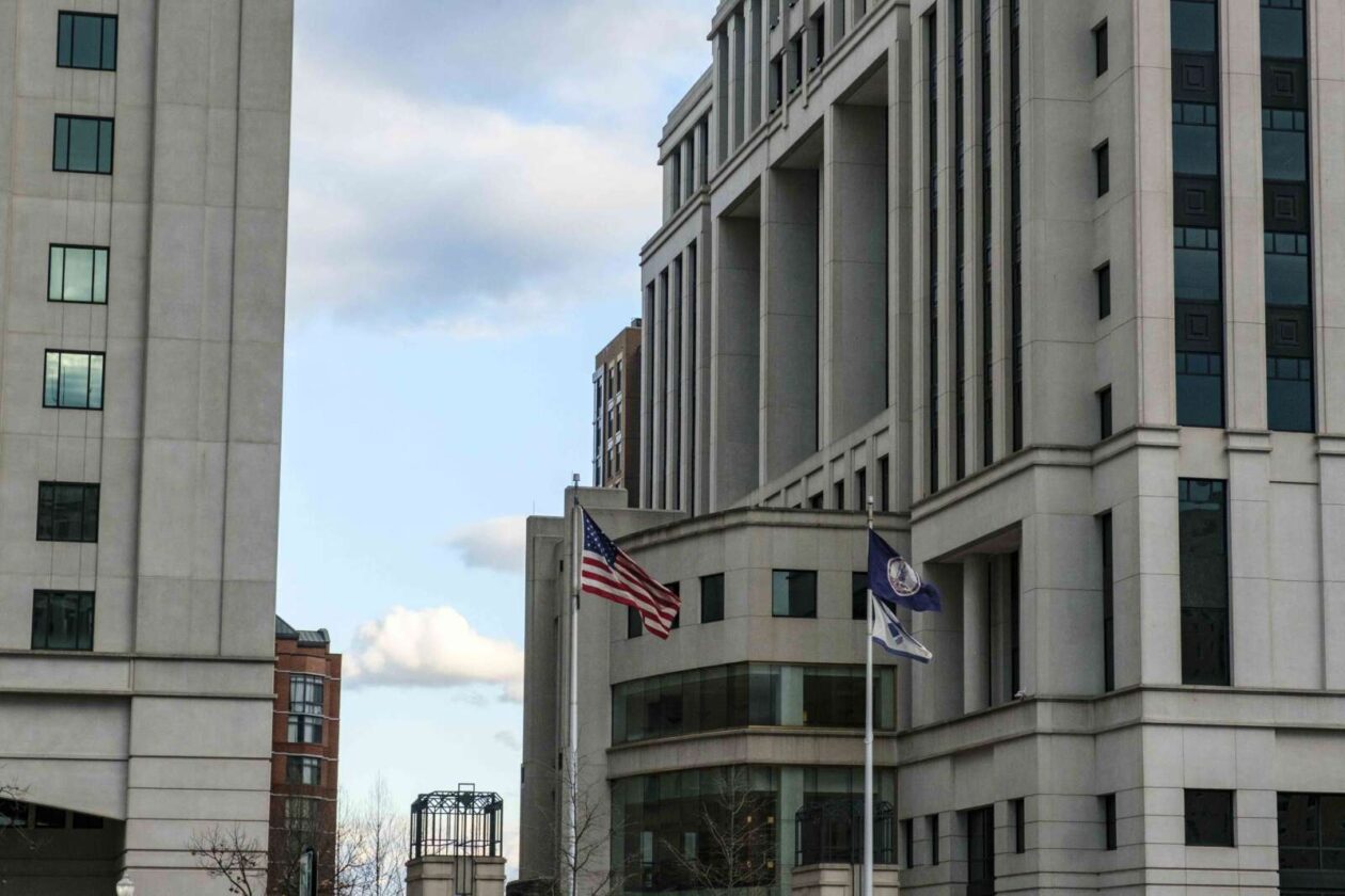 The outside of a courthouse in Virginia