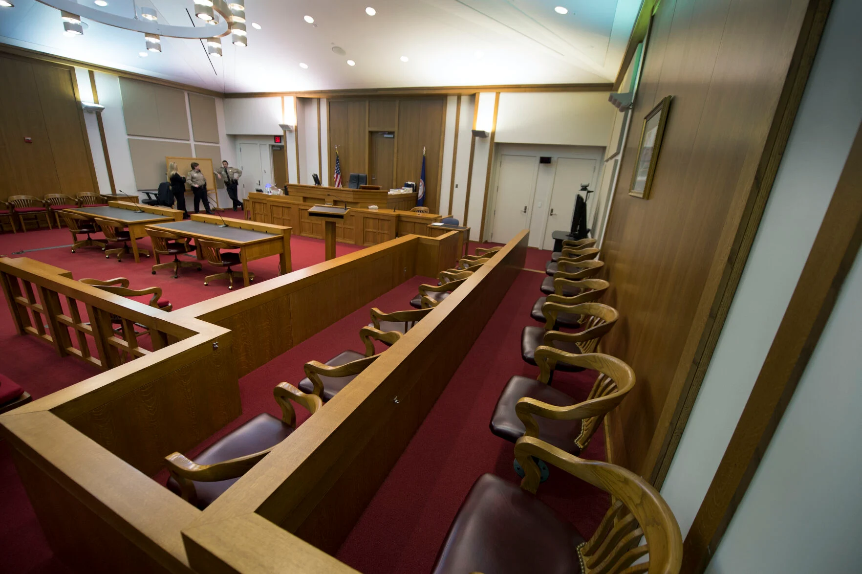 The inside of a courtroom